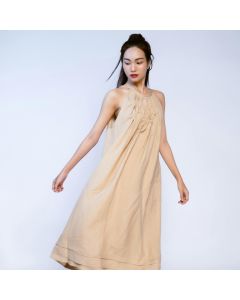 Linen Blend Midi Dress