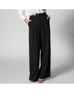 Wide-Leg Crepe Trousers